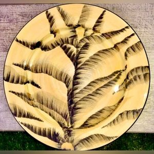Vintage Retired LAURIE GATES Animal Print Glazed Ceramic Service Chop Plate